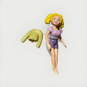Polly Pocket Mattel Girl Doll Short Blonde Molded Hair Pink Undies